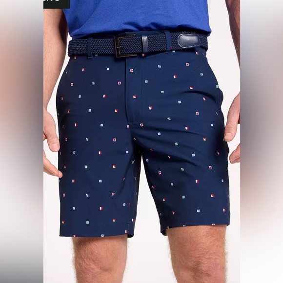 Walter Hagen Performance 11 PureFlex Golf Shorts Navy Geo 34 Waist 9" Inseam NEW - Picture 2 of 2